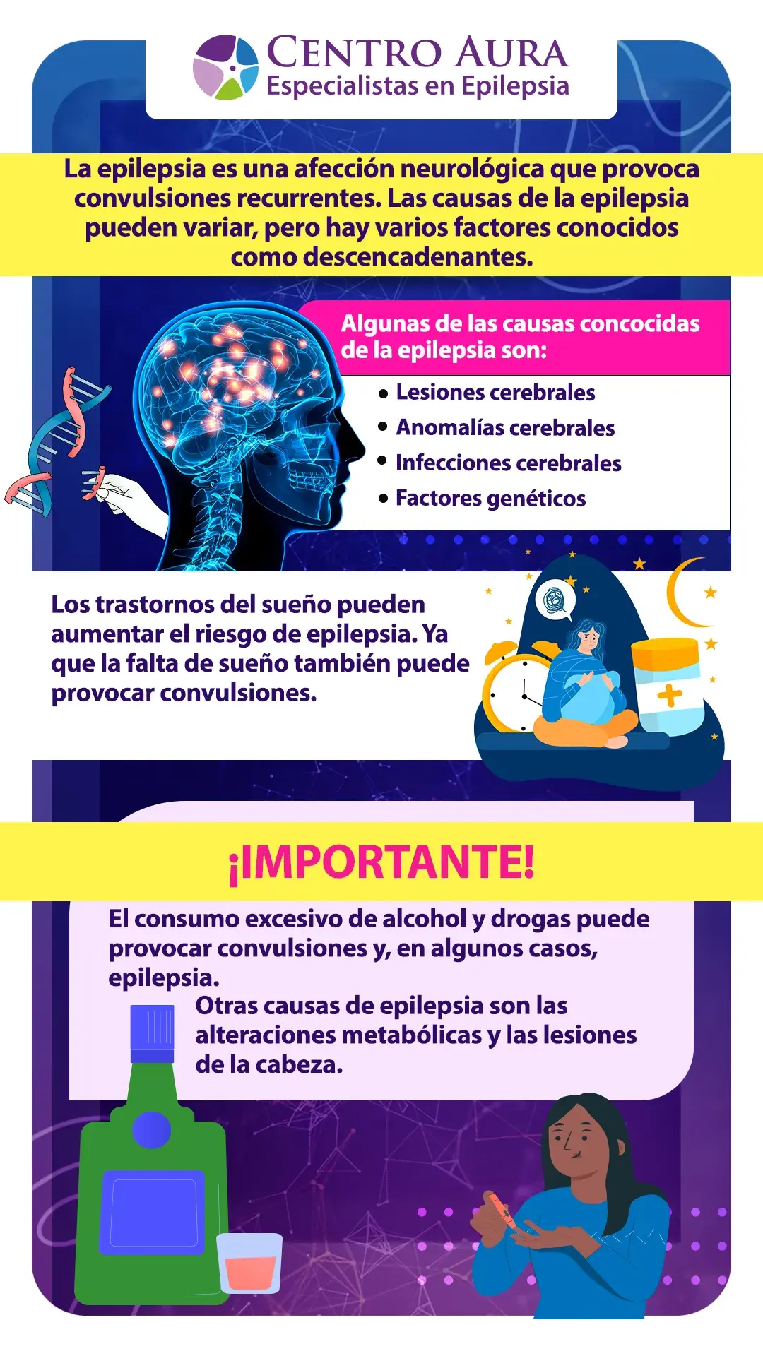 causas epilepsia - Infografía