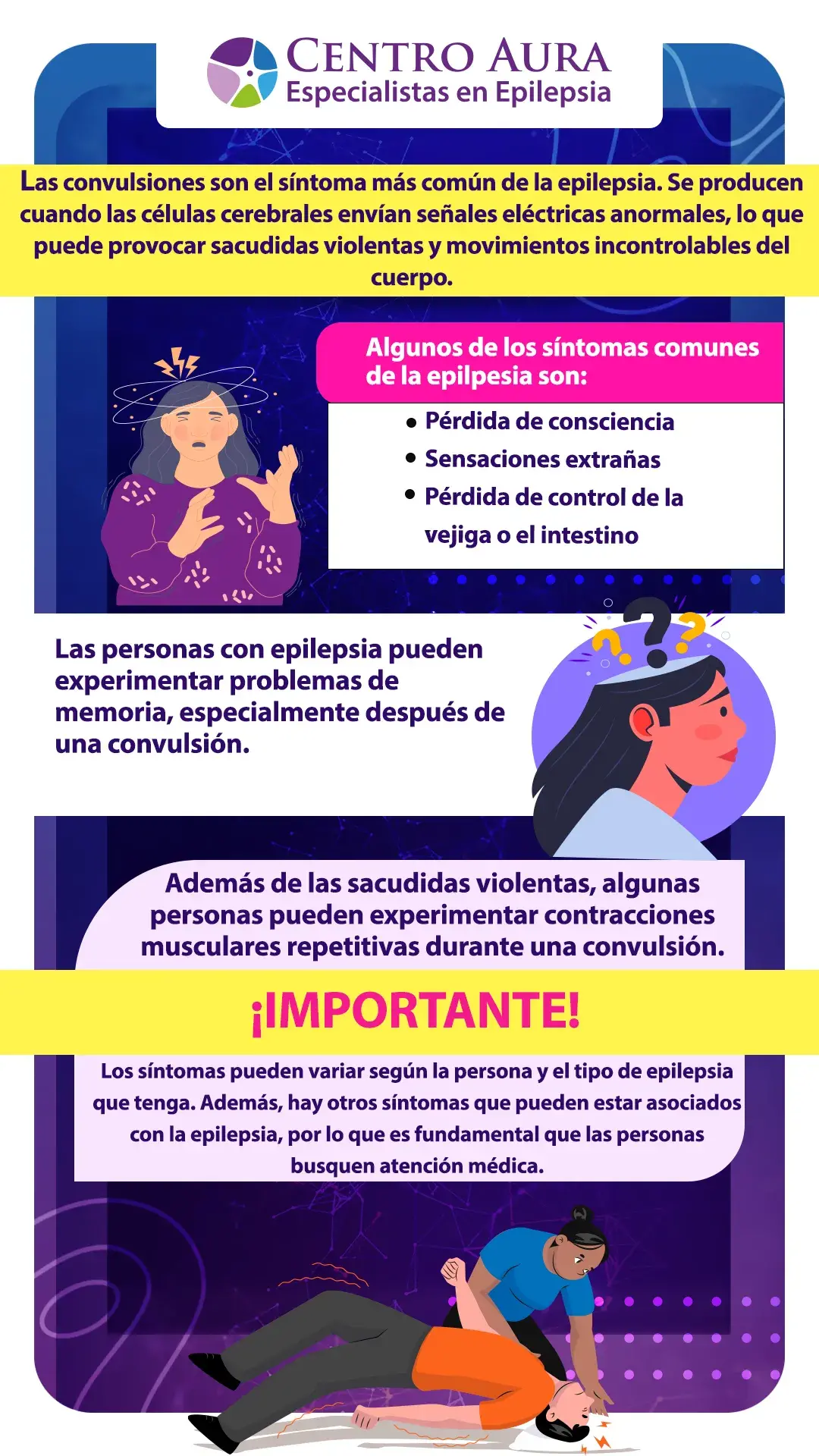 sintomas de la epilepsia - Infografía